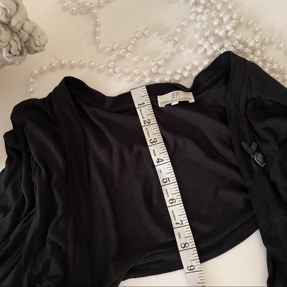 DEPT Crop Black Puff Sleeves Layering Top/ Jacket - Picture 7 of 7